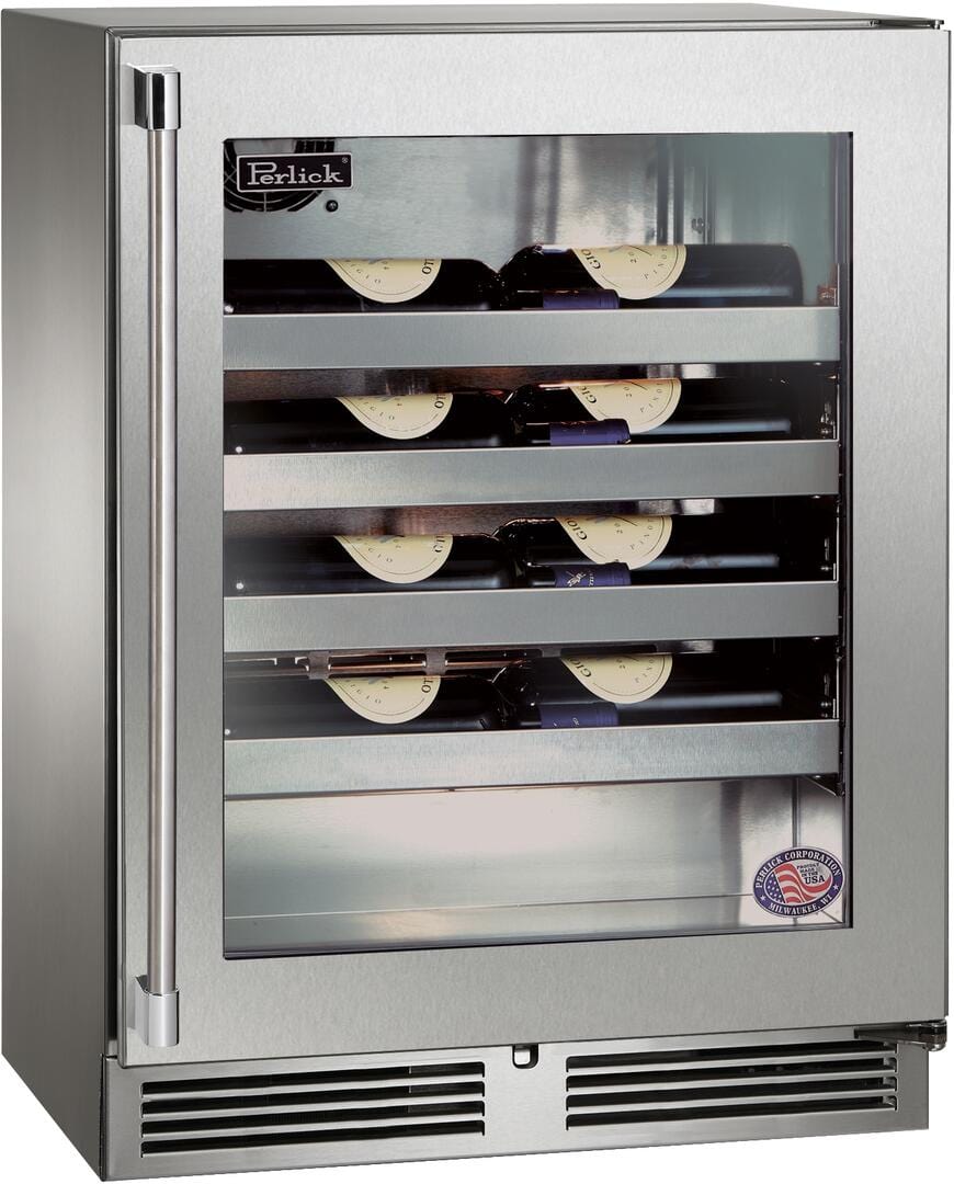 Perlick 24 inch Signature Series Built-In Wine Cooler HH24WM-4-3 Wine Coolers HH24WM-4-3R Wine Coolers Empire