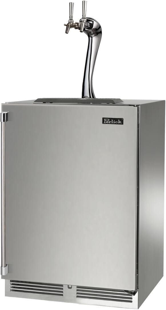 Perlick 24-Inch Signature Series Indoor Adara Beer Dispenser with 5.2 cu. ft. Capacity in Stainless Steel (HP24TS-4-1L-2A & HP24TS-4-1R-2A) Wine Coolers Empire