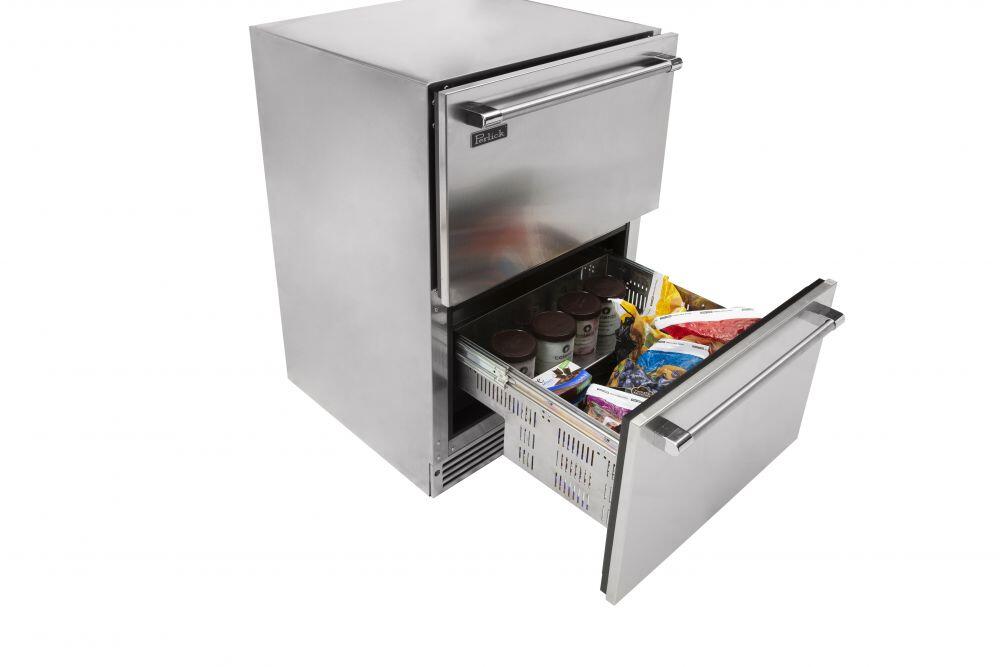 Perlick 24-Inch Signature Series Outdoor Built-In Drawer Counter Depth Compact Freezer with 5 cu. ft. Capacity in Stainless Steel HP24FM-4-5 Refrigerators HP24FM-4-5 Wine Coolers Empire