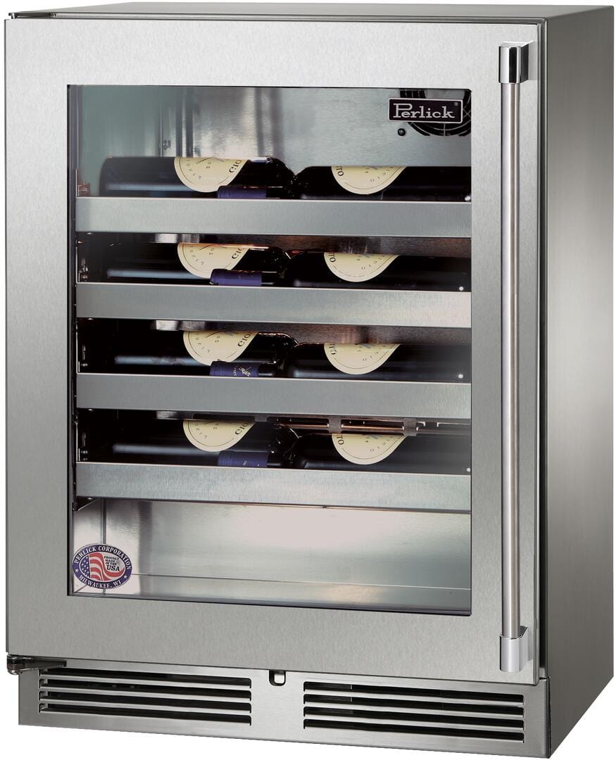 Perlick 24" Signature Series Built-In Wine Cooler Left Front View