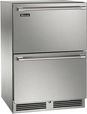 Perlick 24" Signature Series Outdoor Built-In Counter Depth Drawer Refrigerator with 5 cu. ft Capacity in Stainless Steel HP24ZM-4-5 Refrigerators HP24ZM-4-5 Wine Coolers Empire