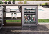 Perlick 24" Signature Series Outdoor Built-In Glass Door Beverage Center with 5 cu. ft. Capacity Dual Zone in Stainless Steel HP24CM-4-3 Beverage Centers Wine Coolers Empire