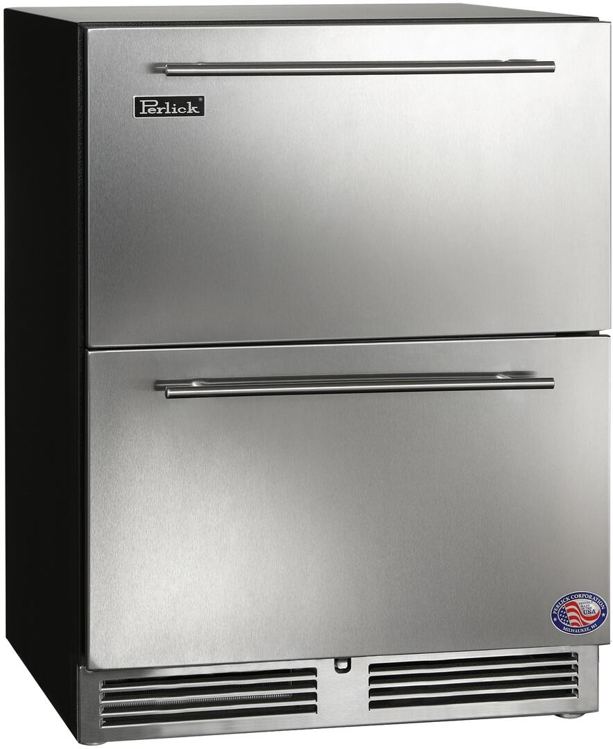 Perlick ADA Compliant Series 24-Inch Built-In Drawer Counter Depth Compact Freezer with 4.8 cu. ft. Capacity in Stainless Steel (HA24FB-4-5) Wine Coolers Empire