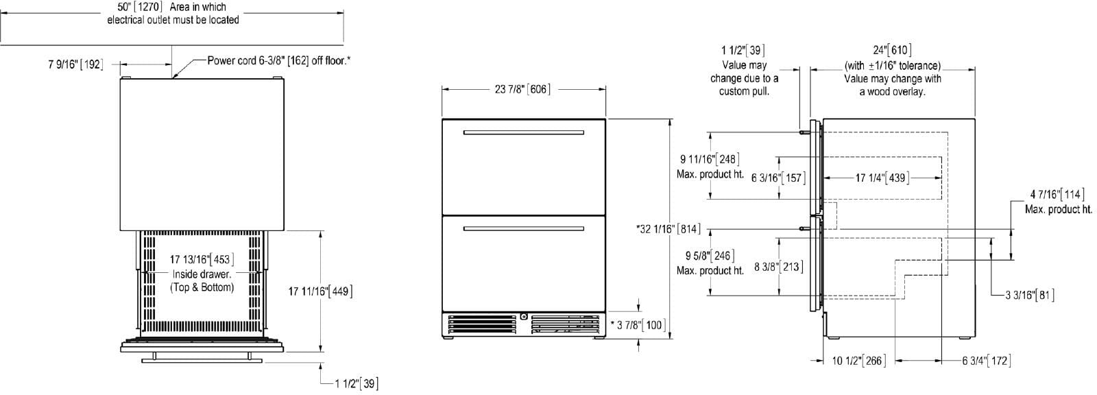 Perlick ADA Compliant Series 24-Inch Built-In Drawer Counter Depth Compact Freezer with 4.8 cu. ft. Capacity in Stainless Steel (HA24FB-4-5) Wine Coolers Empire