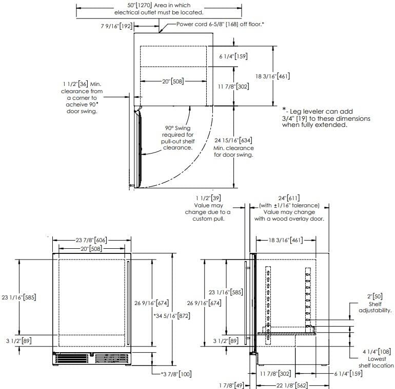 Perlick C Series 24-Inch Built-In Beverage Center with 5.2 cu. ft. Capacity in Stainless Steel (HC24BB-4-1L & HC24BB-4-1R) Wine Coolers Empire