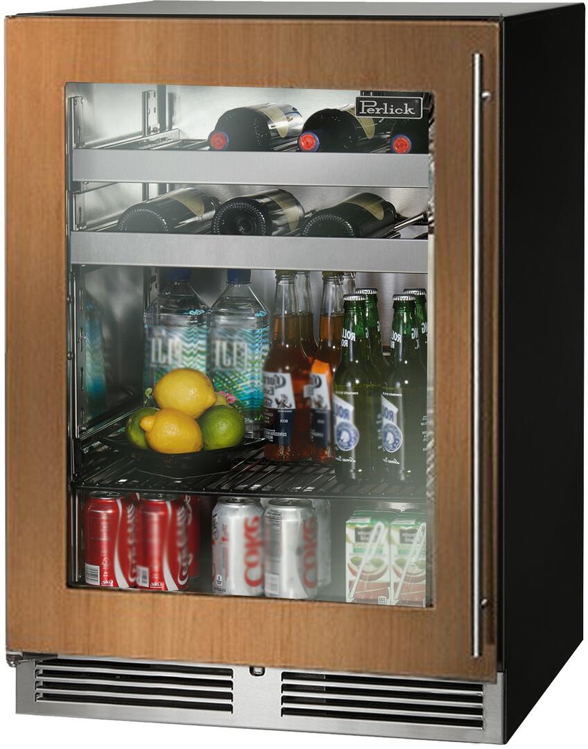 Perlick C Series 24-Inch Built-In Glass Door Beverage Center with 5.2 cu. ft. Capacity, Panel Ready with Glass Door (HC24BB-4-4L & HC24BB-4-4R) Wine Coolers Empire