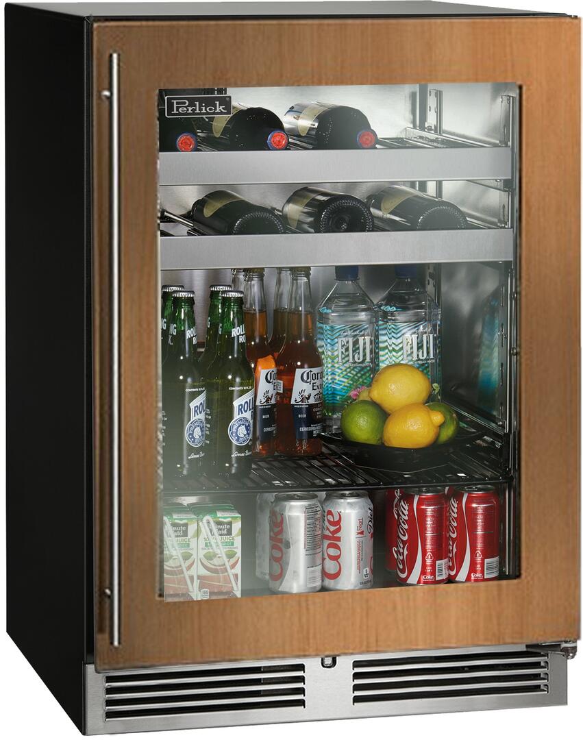 Perlick C Series 24-Inch Built-In Glass Door Beverage Center with 5.2 cu. ft. Capacity, Panel Ready with Glass Door (HC24BB-4-4L & HC24BB-4-4R) Wine Coolers Empire
