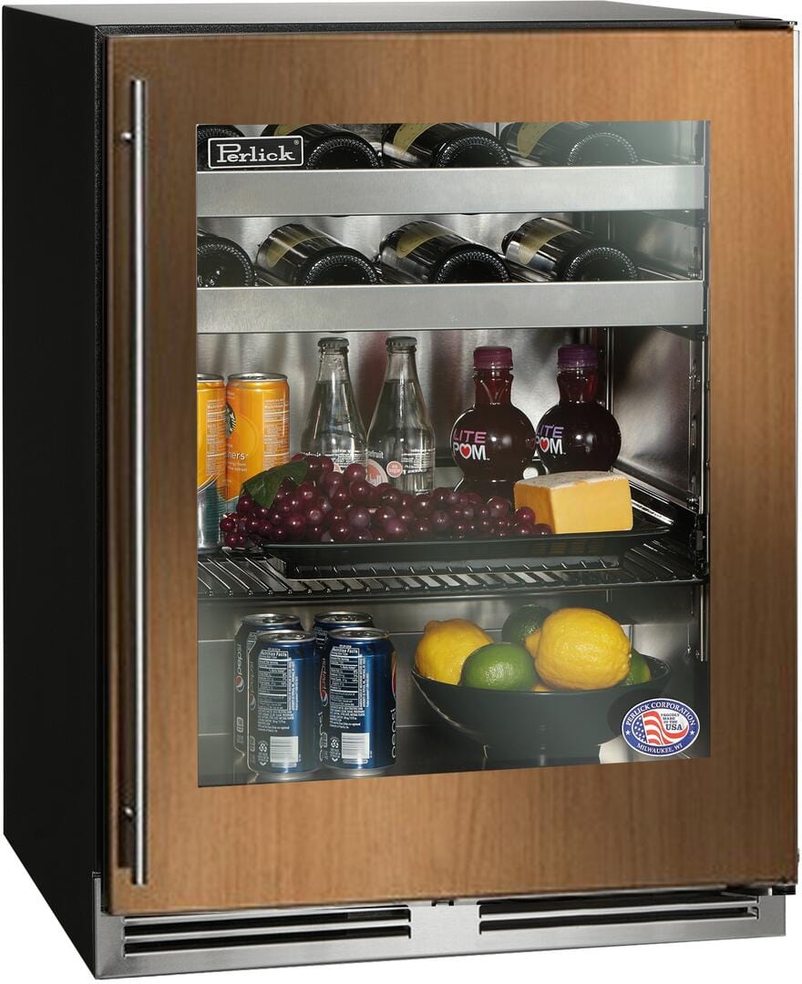 Perlick Series 24-Inch Built-In Beverage Center with 4.8 cu. ft. Capacity, Panel Ready with Glass Door (HA24BB-4-4L & HA24BB-4-4R) Wine Coolers Empire