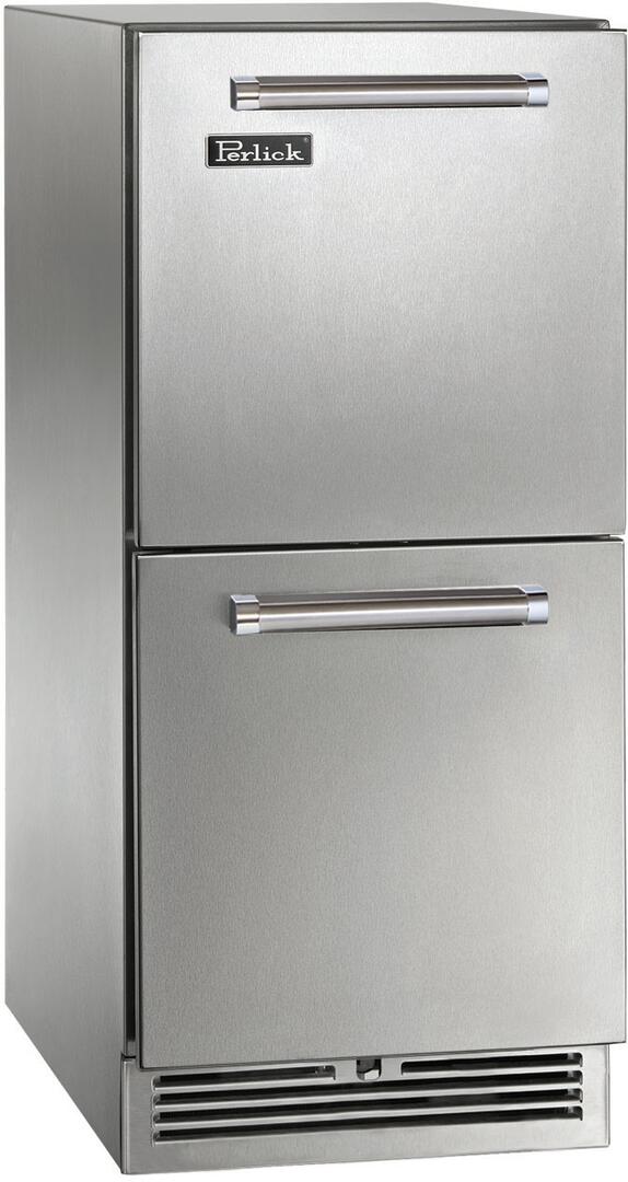 Perlick Signature Series 15-Inch Outdoor Built-In Counter Depth Drawer Refrigerator with 2.8 cu. ft. Capacity in Stainless Steel (HP15RO-4-5) Wine Coolers Empire