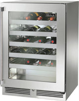 Perlick Signature Series 24" Built-In Wine Cooler with 45 Bottle Capacity Single Zone with Glass Door in Stainless Steel HP24WM-4-3 Wine Coolers HP24WM-4-3R Wine Coolers Empire