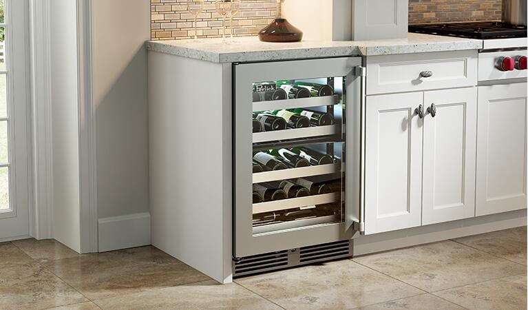 Perlick Signature Series 24-Inch Built-In Dual Zone Wine Cooler with 32 Bottle Capacity in Stainless Steel with Glass Door (HP24DS-4-3L & HP24DS-4-3R) Wine Coolers Empire