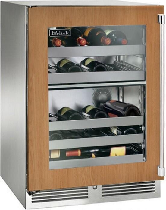 Perlick Signature Series 24-Inch Built-In Dual Zone Wine Cooler with 32 Bottle Capacity, Panel Ready with Glass Door (HP24DS-4-4L & HP24DS-4-4R) Wine Coolers Empire