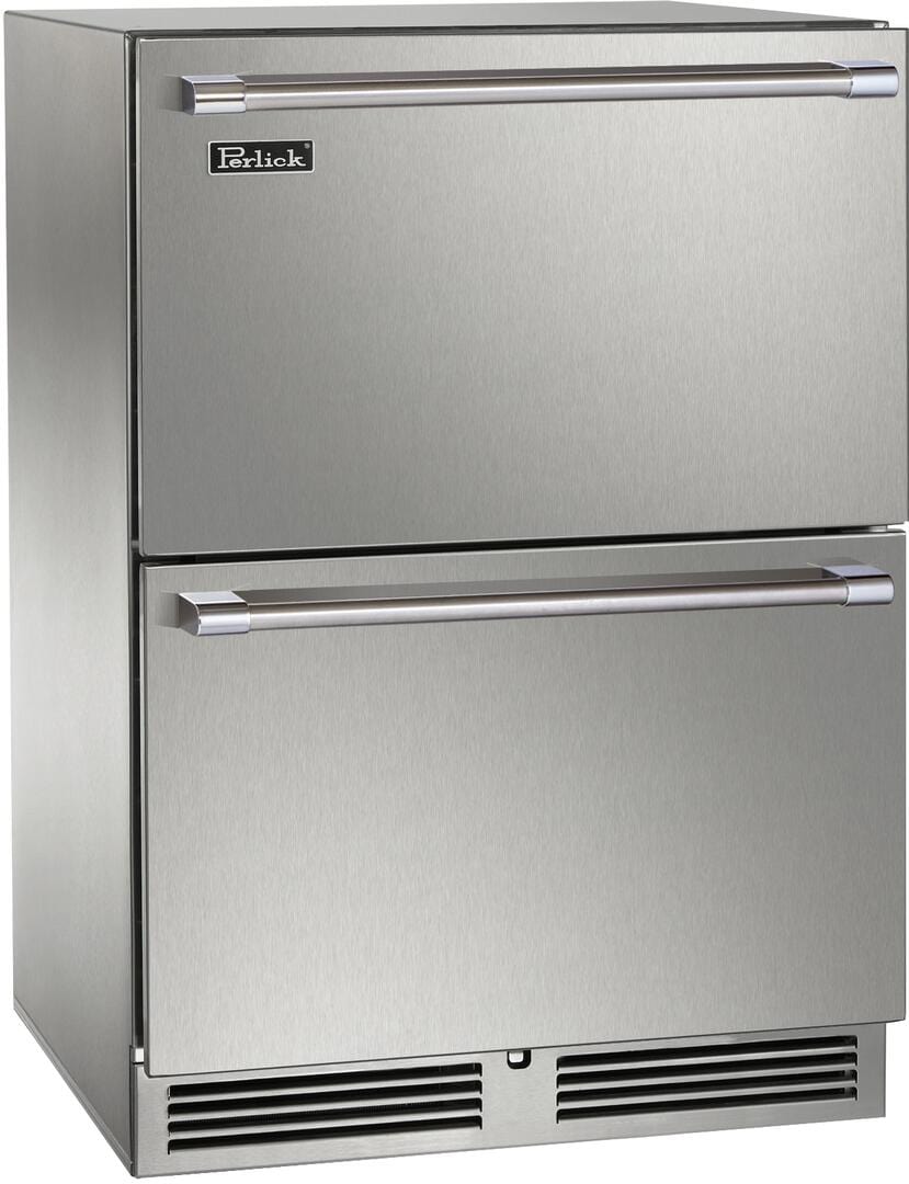 Perlick Signature Series 24-Inch Outdoor Built-In Drawer Counter Depth Compact Freezer with 5.2 cu. ft. Capacity in Stainless Steel (HP24FO-4-5) Wine Coolers Empire