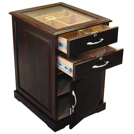 Prestige Import Group The Santiago End Table Cigar Humidor in Walnut SNTGO Cigar Humidors SNTGO Wine Coolers Empire