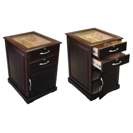 Prestige Import Group The Santiago End Table Cigar Humidor in Walnut SNTGO Cigar Humidors SNTGO Wine Coolers Empire