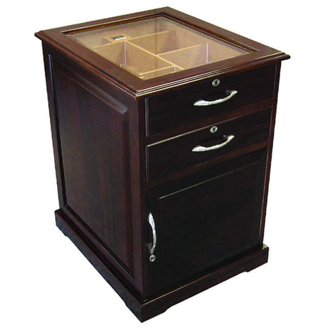 Prestige Import Group The Santiago End Table Cigar Humidor in Walnut SNTGO Cigar Humidors SNTGO Wine Coolers Empire