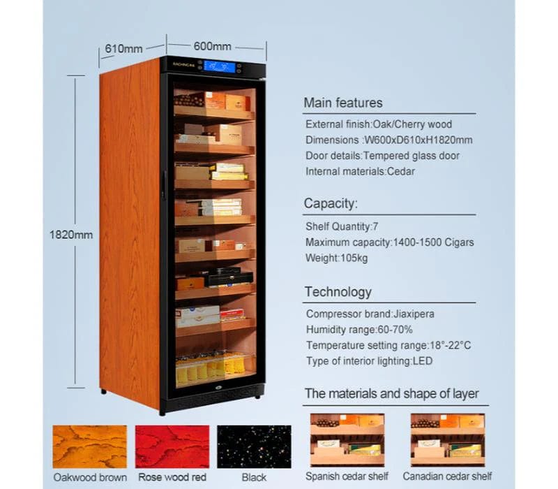 Raching C380A Electronic Commercial Cigar Humidor Cabinet Cigar Humidors Wine Coolers Empire