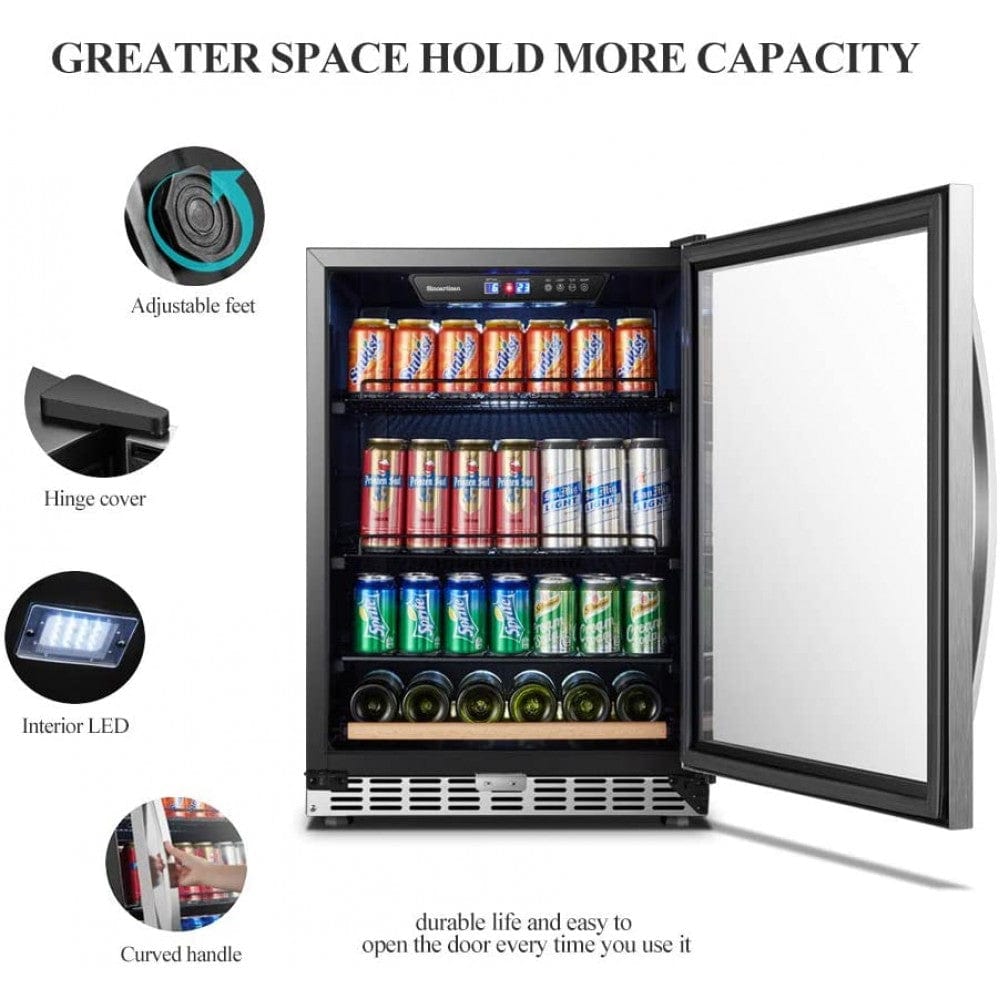 Sinoartizan 110 Cans 6 Bottles Single Zone Beverage Coolers ST-54D Beverage Centers ST-54BC Wine Coolers Empire