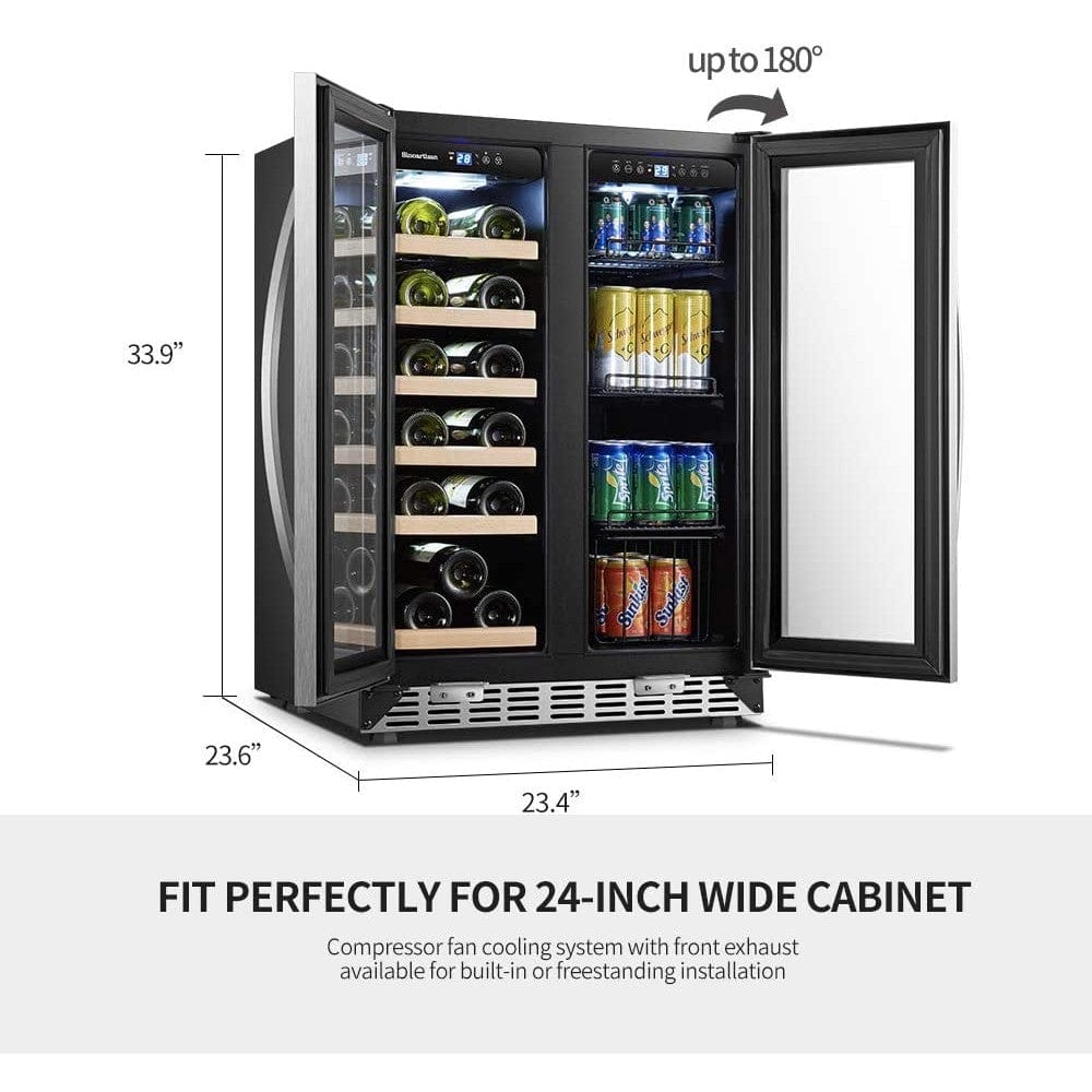 Sinoartizan 24" Dual Zone Stainless Steel Wine and Beverage Coolers ST-36B Wine/Beverage Coolers Combo ST-36B Wine Coolers Empire
