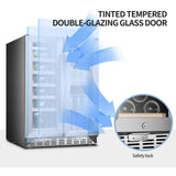 Sinoartizan 24" Dual Zone Stainless Steel Wine and Beverage Coolers ST-36B Wine/Beverage Coolers Combo ST-36B Wine Coolers Empire