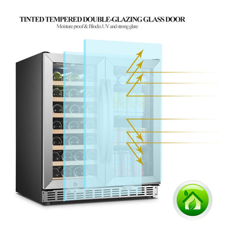 Sinoartizan 30" Dual Zone Stainless Steel Wine and Beverage Coolers ST-66B Wine/Beverage Coolers Combo ST-66B Wine Coolers Empire