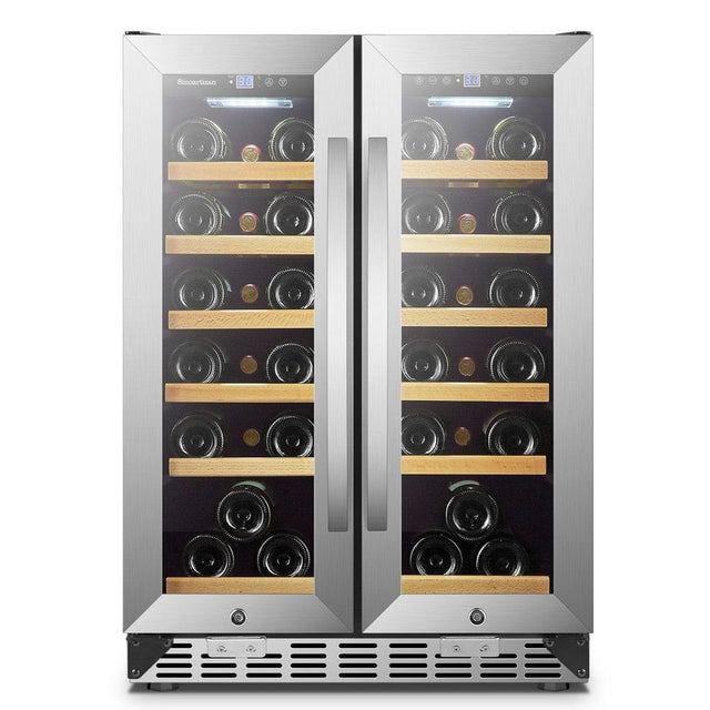 Sinoartizan 36 Bottles Dual Zone Stainless Steel Wine Coolers ST-36D Wine Coolers ST-36D Wine Coolers Empire