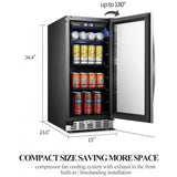 Sinoartizan 70 Cans Single Zone Stainless Steel Beverage Coolers ST-33BC Beverage Centers ST-33BC Wine Coolers Empire