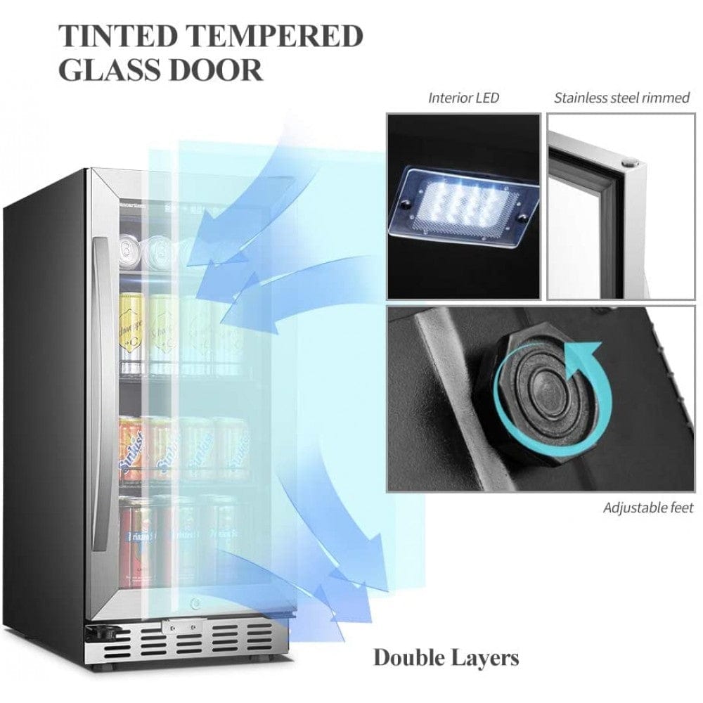 Sinoartizan 70 Cans Single Zone Stainless Steel Beverage Coolers ST-33BC Beverage Centers ST-33BC Wine Coolers Empire