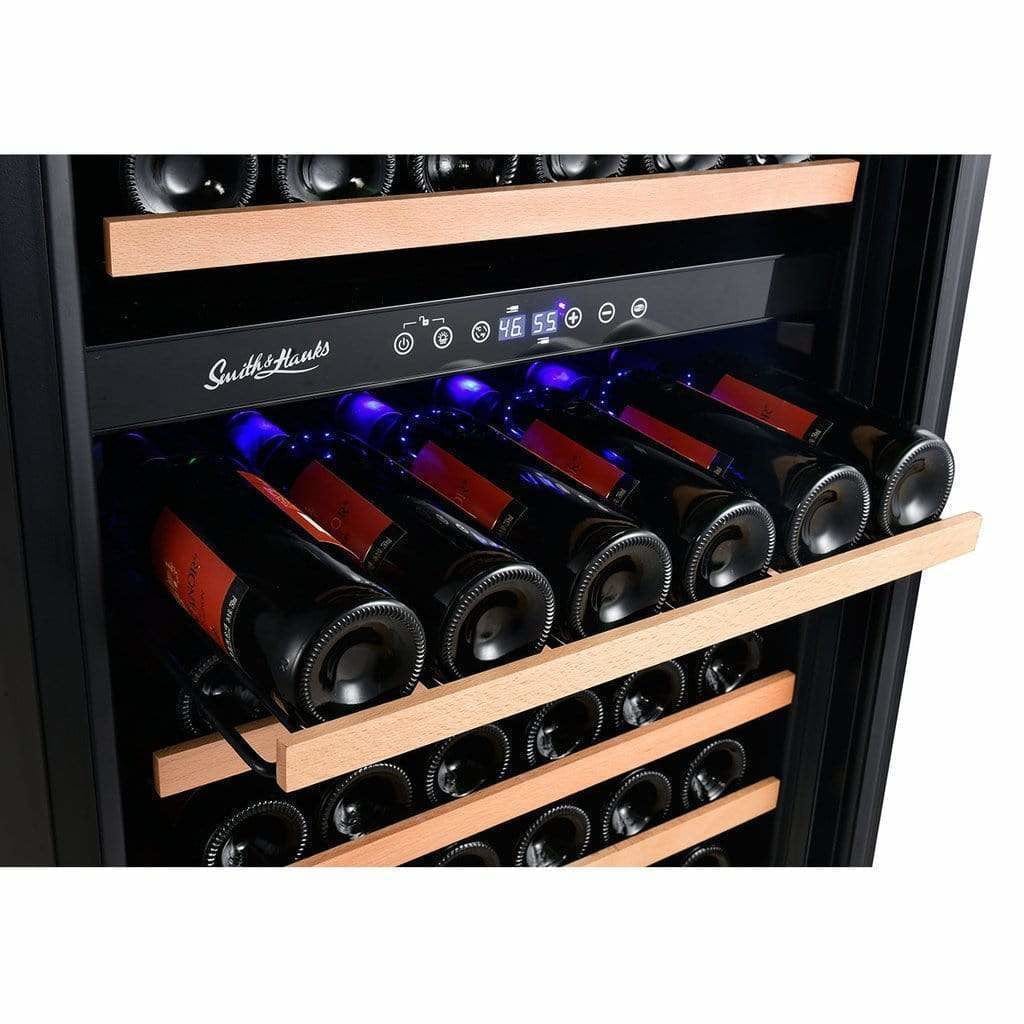 Smith & Hanks 166 Bottle Dual Zone Smoked Black Glass Wine Fridge RW428DRG Wine Coolers RW428DRG Wine Coolers Empire