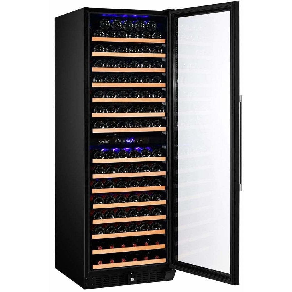 Smith & Hanks 166 Bottle Dual Zone Smoked Black Glass Wine Fridge RW428DRG Wine Coolers RW428DRG Wine Coolers Empire