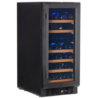 Smith & Hanks 32 Bottle Black Stainless Under Counter Dual Zone Wine Cooler RW88DRBSS Wine Coolers Empire