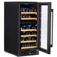 Smith & Hanks 32 Bottle Black Stainless Under Counter Dual Zone Wine Cooler RW88DRBSS Wine Coolers Empire