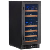 Smith & Hanks 32 Bottle Black Stainless Under Counter Dual Zone Wine Cooler RW88DRBSS Wine Coolers RE55006 Wine Coolers Empire