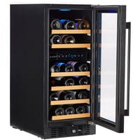 Smith & Hanks 32 Bottle Black Stainless Under Counter Dual Zone Wine Cooler RW88DRBSS Wine Coolers RE55006 Wine Coolers Empire