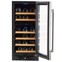 Smith & Hanks 32 Bottle Black Stainless Under Counter Dual Zone Wine Cooler RW88DRBSS Wine Coolers RE55006 Wine Coolers Empire