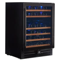Smith & Hanks 46 Bottle Black Stainless Under Counter Dual Zone Wine Fridge RW145DRBSS Wine Coolers Empire