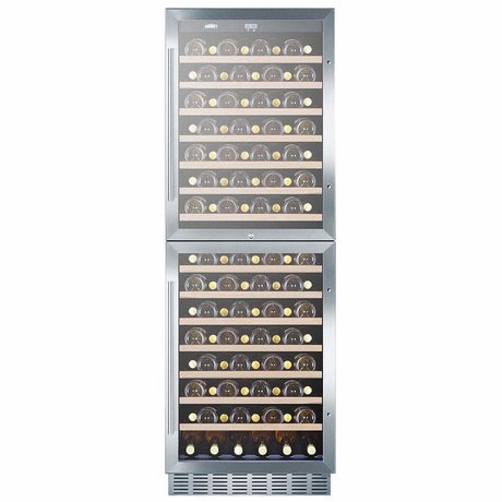 Summit 118 Bottle Dual Zone All Stainless Steel Wine Fridge SWC1875BCSS Wine Coolers SWC1875BCSS Wine Coolers Empire