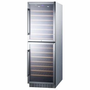 Summit 118 Bottle Dual Zone All Stainless Steel Wine Fridge SWC1875BCSS Wine Coolers SWC1875BCSS Wine Coolers Empire