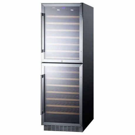 Summit 118 Bottle Dual Zone Stainless Steel Wine Fridge SWC1875B Wine Coolers SWC1875B Wine Coolers Empire
