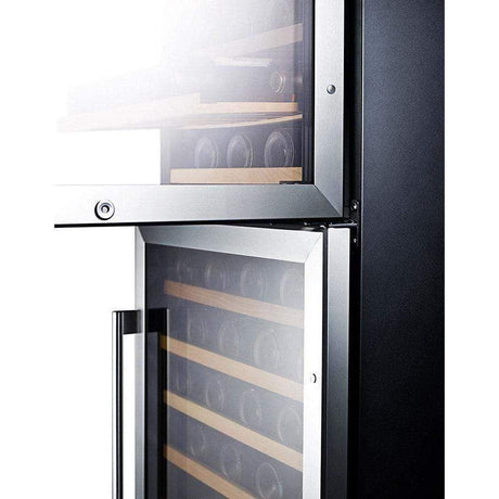 Summit 118 Bottle Dual Zone Stainless Steel Wine Fridge SWC1875B Wine Coolers SWC1875B Wine Coolers Empire