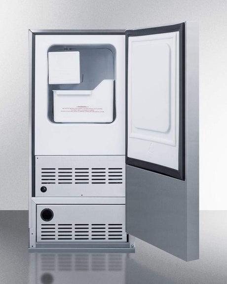 Summit 12 lb. Built-in Ice Maker Stainless Steel Drain-Free Cabinet And Door BIM25H34 Ice Makers BIM25H34 Wine Coolers Empire