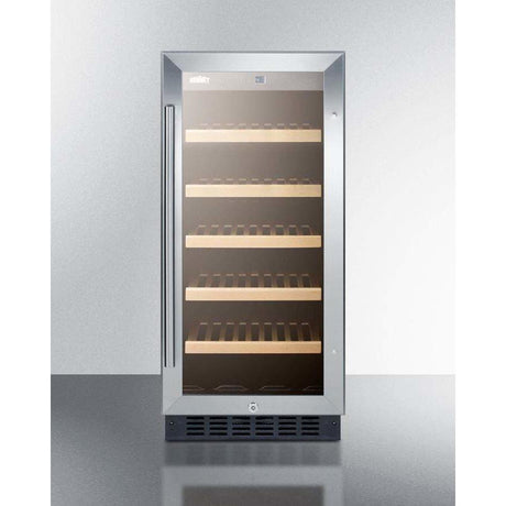 Summit 15" 23 Bottle Single Zone Stainless Steel Built-In ADA Wine Fridge ALWC15 Wine Coolers ALWC15 Wine Coolers Empire