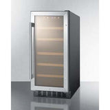 Summit 15" 23 Bottle Single Zone Stainless Steel Built-In ADA Wine Fridge ALWC15 Wine Coolers ALWC15 Wine Coolers Empire