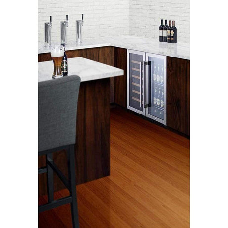 Summit 15" 33 Bottles Single Zone Stainless Steel Built-In Wine Fridge SWC1535B Wine Coolers SWC1535B Wine Coolers Empire