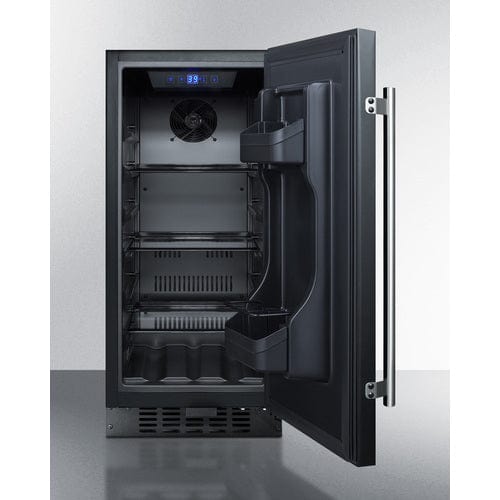 Summit 15" Black Finish Built-in All-Refrigerator ALR15B Wine Coolers Empire