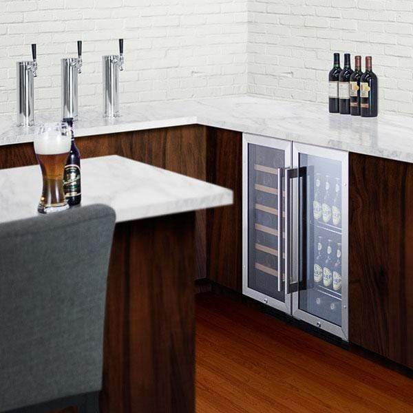 Summit 15" Built-In Undercounter Glass Door- Stainless Steel Beverage Fridge SCR1536BGCSS Beverage Centers SCR1536BGCSS Wine Coolers Empire