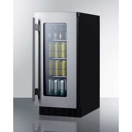 Summit 15" Glass Door Built-In Beverage Center ASDG1521 Wine Coolers Empire