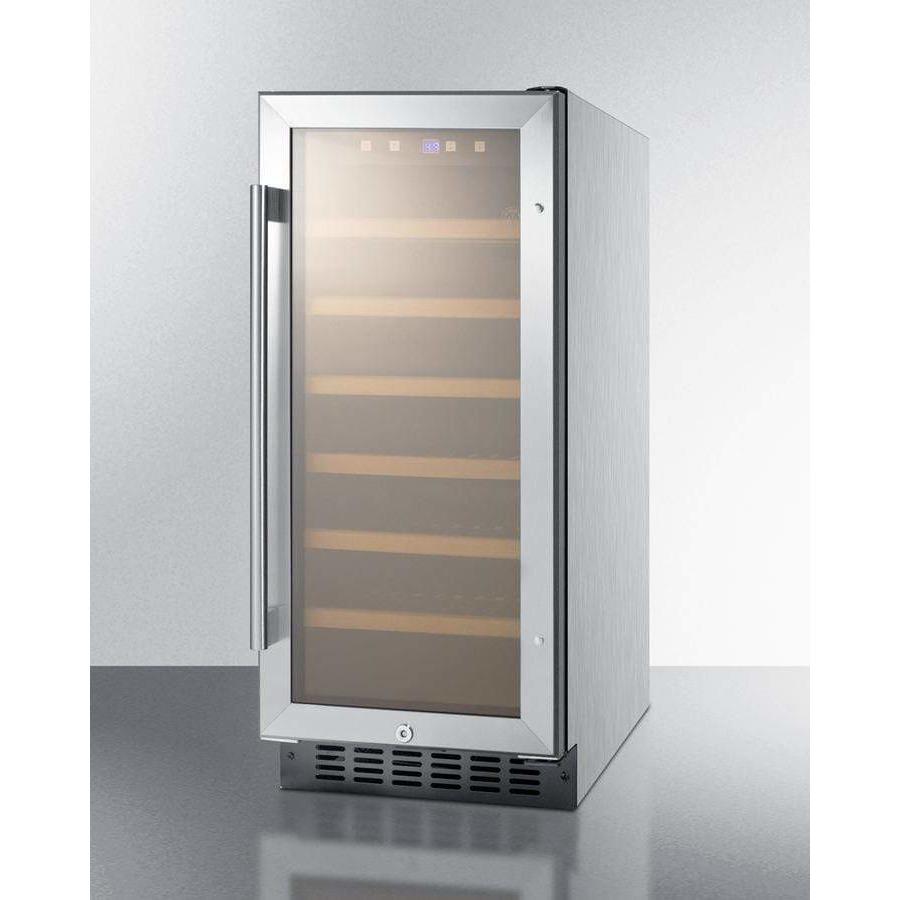 Summit 15" Wide Built-In Wine Fridge SWC1535BCSS Wine Coolers SWC1535BCSS Wine Coolers Empire