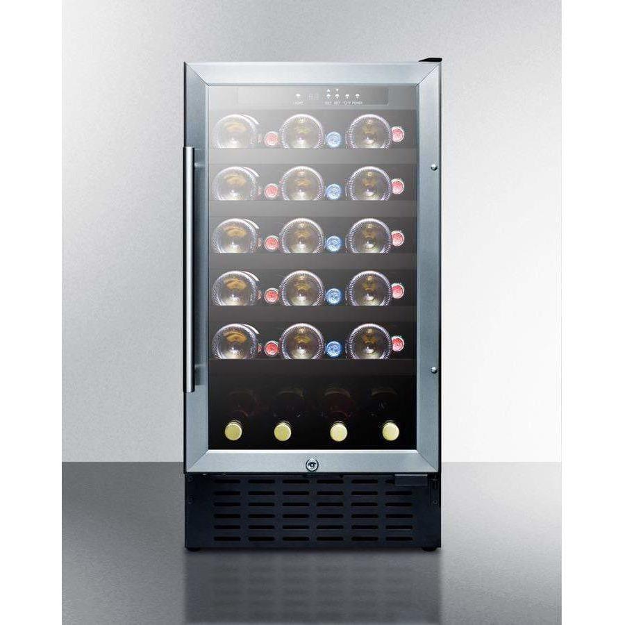 Summit 18" 34-Bottle Single Zone ADA Compliant Wine Fridge SWC1840BCSSADA Wine Coolers SWC1840BCSSADA Wine Coolers Empire