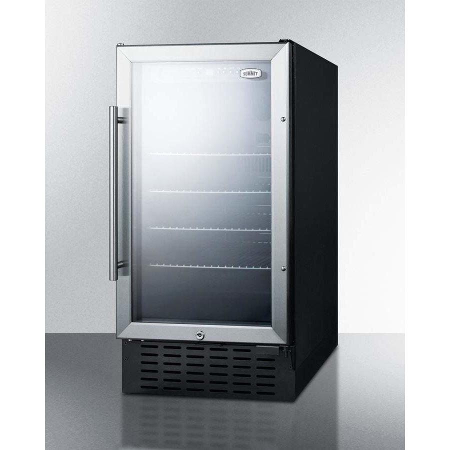 Summit 18" Wide Built-In Beverage Fridge SCR1841B Beverage Centers SCR1841B Wine Coolers Empire